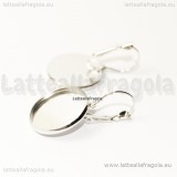 Coppia monachelle chiuse in metallo silver plated con piattello da 20mm