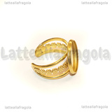 Base Anello in Acciaio Inox Dorato regolabile con base tonda 18mm