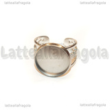 Base Anello in Acciaio Inox regolabile con base tonda 18mm