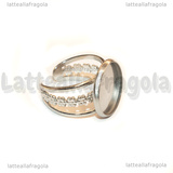 Base Anello in Acciaio Inox regolabile con base tonda 18mm