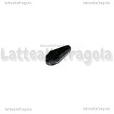 10 Gocce in vetro sfaccettato nero con foro passante 14x10mm