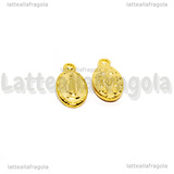 Ciondolo Medaglietta Madonna in Acciaio Inox dorato placcato oro 24k 15x8mm