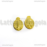 Ciondolo Medaglietta Madonna in Acciaio Inox dorato placcato oro 24k 15x8mm