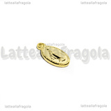 Ciondolo Medaglietta Madonna in Acciaio Inox dorato placcato oro 24k 15x8mm