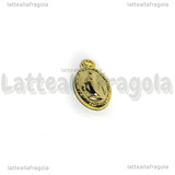 Ciondolo Medaglietta Madonna in Acciaio Inox dorato placcato oro 24k 15x8mm