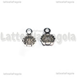 Charm Coccinella in metallo argento antico 11x8mm