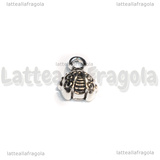 Charm Coccinella in metallo argento antico 11x8mm