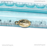 Ciondolo Medaglietta Madonna in Acciaio Inox dorato placcato oro 24k 15x8mm
