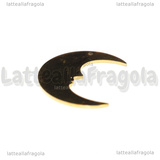 Ciondolo Luna in Acciaio Inox Dorato 24x19.5mm