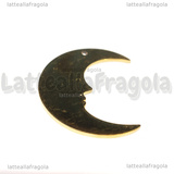 Ciondolo Luna in Acciaio Inox Dorato 24x19.5mm