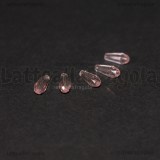 10 Gocce in vetro sfaccettato rosa con foro passante 14x10mm