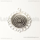 Base Tonda in metallo silver plated 44x40mm per cammei 25mm