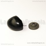 Naso per orsacchiotti a vite in plastica nera 20x15mm con chiusura