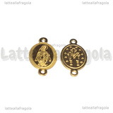 Connettore Crociera Madonna in Acciaio Inox Dorato 16x9x0.8mm