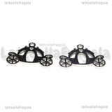 Ciondolo Carrozza di Cenerentola in Acciaio Inox 12x16.5x1mm