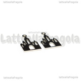 Ciondolo Castello in Acciaio Inox 17x10.5x1mm