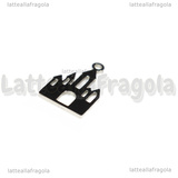 Ciondolo Castello in Acciaio Inox 17x10.5x1mm
