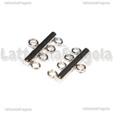 Coppia Connettori in Acciaio Inox per quadruplo filo 9x20x2.5mm