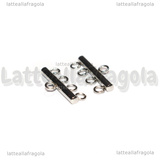 Coppia Connettori in Acciaio Inox per quadruplo filo 9x20x2.5mm