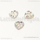 10 Cabochon Cuori in acrilico effetto drusa 9.5mm