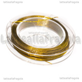 10 Metri Cavetto d'acciaio rivestito in nylon Oro 0.45mm