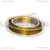 10 Metri Cavetto d'acciaio rivestito in nylon Oro 0.45mm
