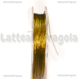 10 Metri Cavetto d'acciaio rivestito in nylon Oro 0.45mm
