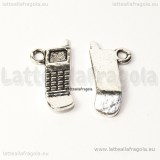 Charm telefono cellulare in metallo argento antico 19x9mm