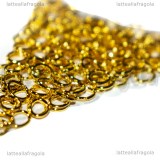 100 Anellini Ovali in metallo gold plated 5.5x4.3mm