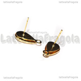 Coppia Orecchini Goccia a perno in Ottone placcato Oro 18K 17x8.5mm