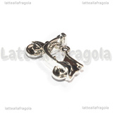 Ciondolo Vespa 3D in metallo argento antico 23x17mm
