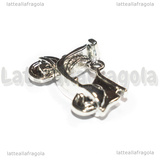 Ciondolo Vespa 3D in metallo argento antico 23x17mm