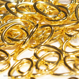 50 Anellini Ovali apribili in Acciaio Inox Dorato 10x6.5x1.2mm