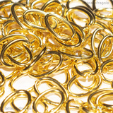 50 Anellini Ovali apribili in Acciaio Inox Dorato 10x6.5x1.2mm