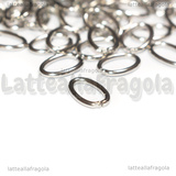 50 Anellini Ovali apribili in Acciaio Inox 10x6.5x1.2mm
