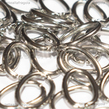 50 Anellini Ovali apribili in Acciaio Inox 10x6.5x1.2mm