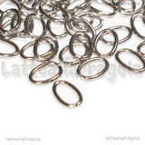 50 Anellini Ovali apribili in Acciaio Inox 10x6.5x1.2mm