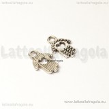 Charm Mano di Fatima in metallo argento antico 11x7.6mm