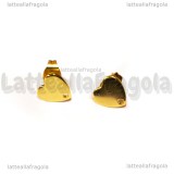 Coppia di orecchini a perno Cuore in Acciaio Inox Dorato 8x8mm