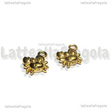 Ciondolo Granchio 3D in Acciaio Inox Dorato 12.5x11x4mm
