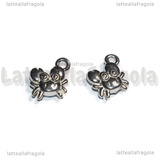 Ciondolo Granchio 3D in Acciaio Inox 12.5x11x4mm