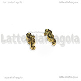 Ciondolo Cavalluccio Marino 3D in Acciaio Inox Dorato 14.5x5x3mm