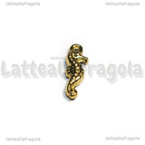 Ciondolo Cavalluccio Marino 3D in Acciaio Inox Dorato 14.5x5x3mm