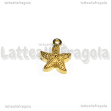 Ciondolo Stella Marina in Acciaio Inox Dorato 15.5x12x3mm