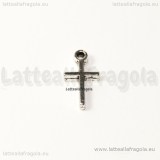 Charm Croce in metallo argento antico 13x7mm