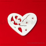 Cuore in legno traforato bianco 34.4x30mm