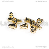 Retro per Orecchini in Acciaio Dorato 10 pezzi 6x5mm