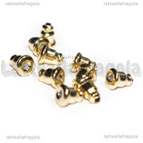 Retro per Orecchini in Acciaio Dorato 10 pezzi 6x5mm