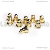 Retro per Orecchini in Acciaio Dorato 10 pezzi 6x5mm