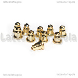 Retro per Orecchini in Acciaio Dorato 10 pezzi 6x5mm
